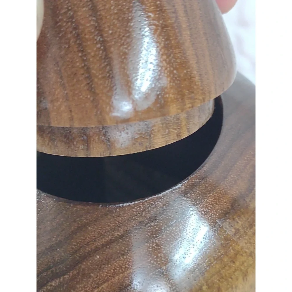 Dark Walnut Wood Urn For Cremation Natural Turned Wood NC Info Paper 9.5